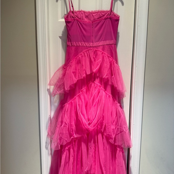 Betsy & Adam Vibrant Pink Tiered Dress - Picture 5 of 7